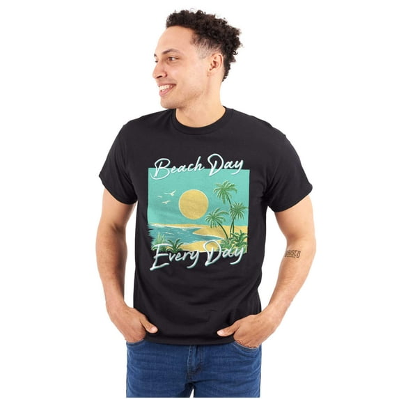 Retro Summer Beach Day Every Day Men's Graphic T Shirt Tees Brisco Brands S