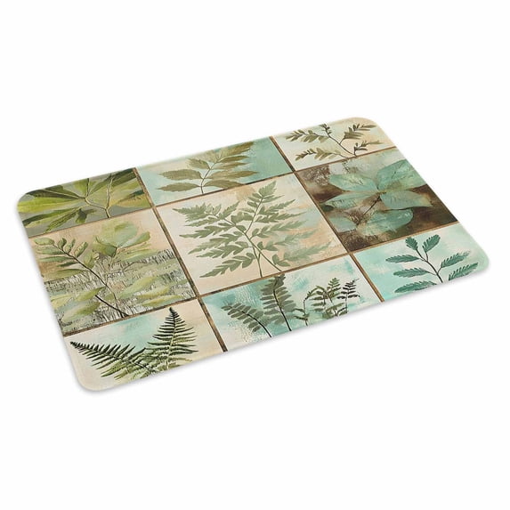 Retro Summer Botanical Doormat Outdoor Entrance 18"x30", Spring Flowers Vintage Absorb Moisture Dirt Door Mats, Non-Slip Rubber Backing Floor Mats Indoor, Low-Profile Front Door Rugs