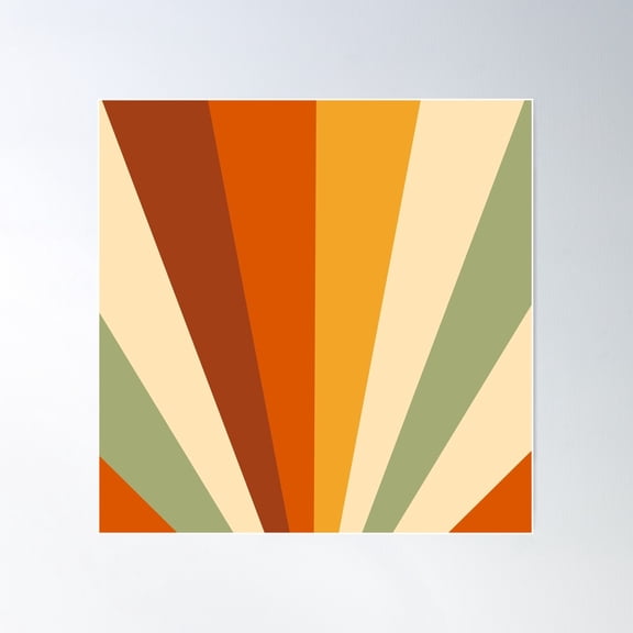 Retro Summer Rays Poster Wall Art, Modern Wall Decor For Living Room Bedroom, 16x16 UNFRAMED