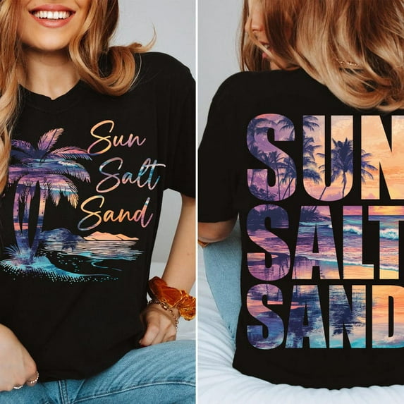 Retro Summer Sun Salt Sand t-shirt, Summer Vibes Shirt, Summer Beach Shirt, Summer Shirt Design, Sunset Salty Summer Vacation TH150552