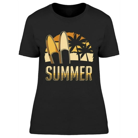 Retro Summer Surfing Graphic T-Shirt Women -Image by Shutterstock, Female Large