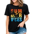 thumbnail image 1 of Retro Summer Vibes Shirt Beach Womens T-Shirt Black 4X-Large, 1 of 4