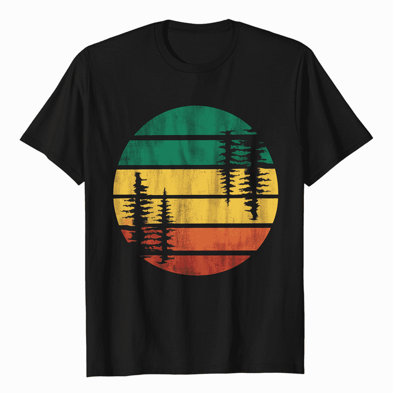 Retro Sun Minimalist Pine Tree Design - Graphic T-Shirt Retro Sun Minimalist Pine Tree Design - Graphic T-Shirt