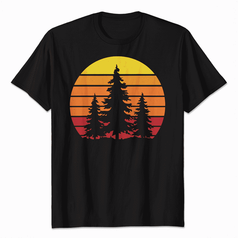 Retro Sun Minimalist Pine Tree Design - Graphic T-Shirt Retro Sun Minimalist Pine Tree Design - Graphic T-Shirt