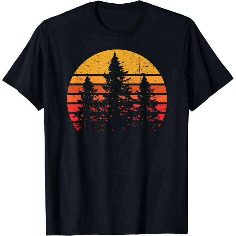 Retro Sun Minimalist Pine Tree Design - Graphic T-Shirt Retro Sun Minimalist Pine Tree Design - Graphic T-Shirt