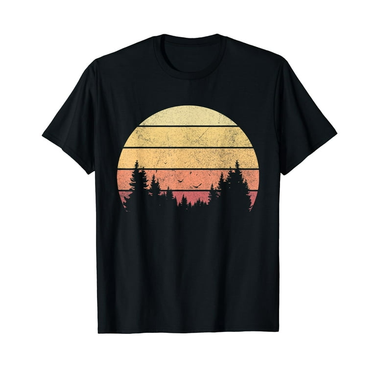 Retro Sun Minimalist Pine Tree Design T-Shirt Retro Sun Minimalist Pine Tree Design T-Shirt