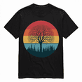 thumbnail image 1 of Retro Sun Minimalist White Tree Design Graphic T-Shirt, 1 of 5