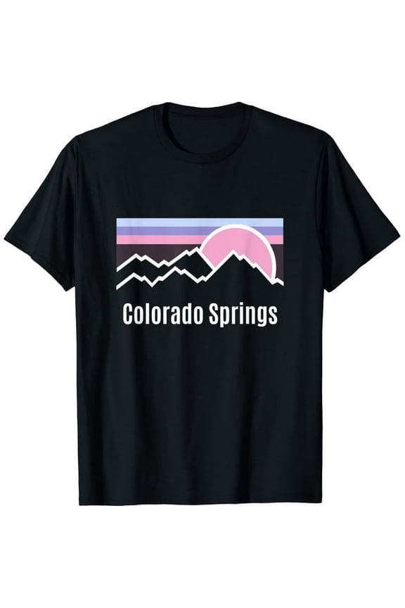 Retro Sun Mountains Colorado Springs Souvenir for Women Kids T-Shirt
