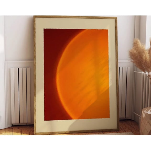 Retro Sun Psychedelic Aura Wall Art Print, Unframed Paper Poster 24x36in