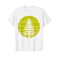 thumbnail image 1 of Retro Sun White Pine Tree Minimalist Nature Gift Men Women White T-Shirt Cotton Tee, 1 of 5