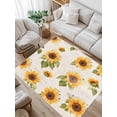 thumbnail image 1 of Retro Sunflower Area Rug for Bedroom 5x7 Ft Vintage Flower Leaf Farmhouse Super Soft fuzzy Throw Rug Non-Slip Fluffy Plush Indoor Floor Carpet for Living Room Nursery Home Decor, 1 of 8