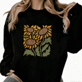 thumbnail image 1 of Vintage Sunflower Print Sweatshirt Graphic Sweatshirt Black S-3XL Tops, 1 of 5