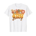 thumbnail image 1 of Retro Sunflower Hippie Stay Groovy Positive Mind Happy Life T-Shirt Flower Tee, 1 of 4