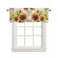 thumbnail image 1 of Retro Sunflower Kitchen Valances for Windows Farmhouse Linen Window Valance Curtain for Living Room Window Treatment Spring Botanical Floral Watercolor Valance Rod Pocket Topper Drape, 42 x 12 Inch, 1 of 6