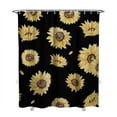 thumbnail image 1 of Retro Sunflower Shower Curtain 72x84 with Hooks, Boho Yellow Floral Butterfly Bee Wildflower Pattern, Quick-Dry Polyester for Rustic Farmhouse Country Bathroom Decor, 1 of 5