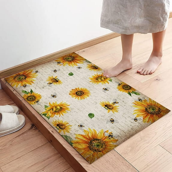 Indoor Door Mats, Cartoon Cute Mouse Animal Non Slip Welcome Mat Low Profile Front Doormat for Entryway, Porch, Kitchen, High Traffic Areas 16"x24"