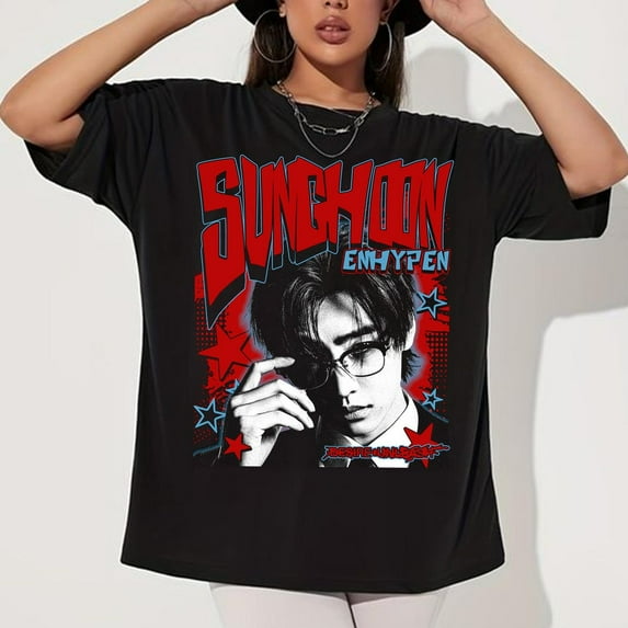 Retro Sunghoon Enhypen T-shirt, Enhypen Desire: Unleash Shirt, Enhypen Walk The Line World Tour Tee
