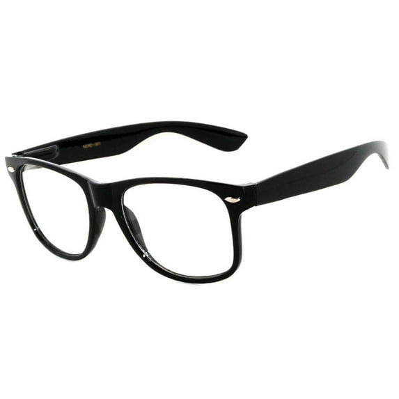 Retro Sunglasses - Black Frame / Clear Lens