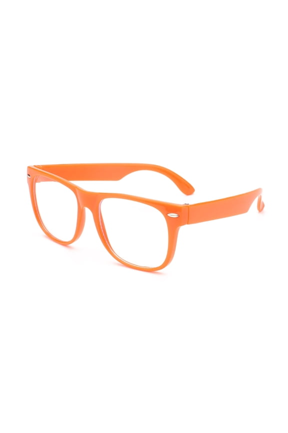 Retro Sunglasses - Orange Frame / Clear Lens