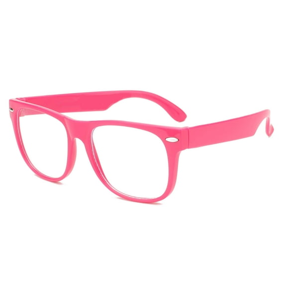 Retro Sunglasses - Pink Frame / Clear Lens