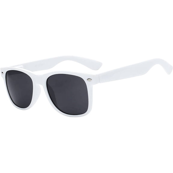 Retro Sunglasses - White Frame / Smoke Lens