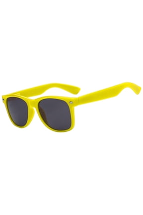 Retro Sunglasses - Yellow Frame / Smoke Lens