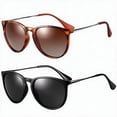 thumbnail image 1 of LOOIKOOS Retro Sunglasses for Women,2 Pack Womens Sun Glasses Polarized Trendy Sunglasses Classic, 1 of 7