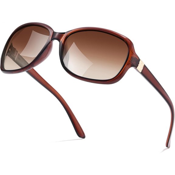 Retro Sunglasses for Womens | Polarized & UV400 Protection | Lightweight Oval Jackie-O Style H8158