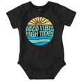 thumbnail image 1 of Retro Sunrise Good Vibes High Tides Romper Boys or Girls Infant Baby Brisco Brands NB, 1 of 6