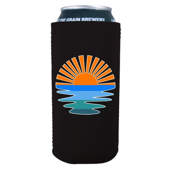 Retro Sunset 16 oz. Can Coolie (Black)