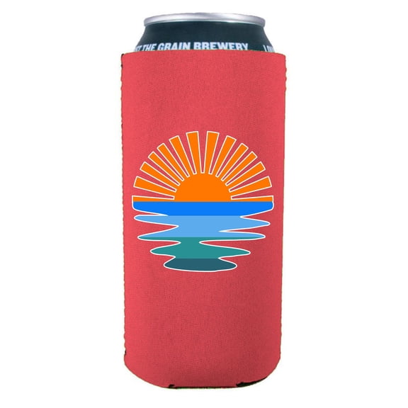 Retro Sunset 16 oz. Can Coolie (Neon Pink)