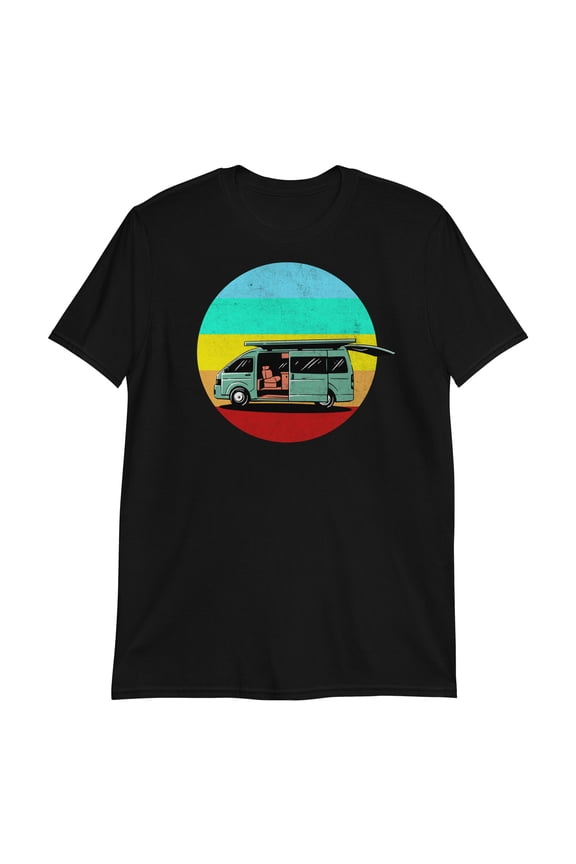 Retro Sunset Adventure Van T-Shirt Iconic Tee Van Life Enthusiasts Road