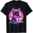 thumbnail image 1 of Retro Sunset Alaskan Klee Kai Dog T-Shirt, 1 of 5