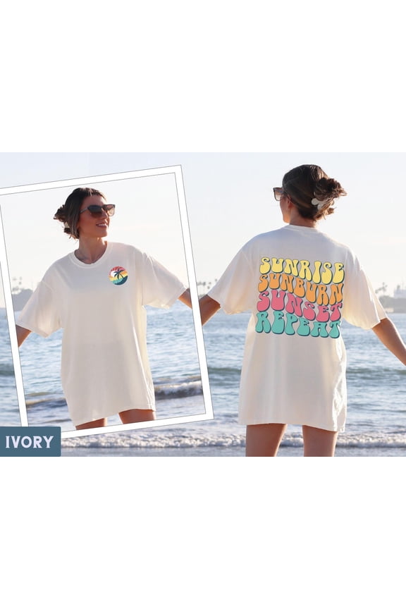 Retro Sunset Beach Shirt Family Beach Vacation, Girls Trip Tees, Beach , Unisex Spring Break Top Full Size S-5XL