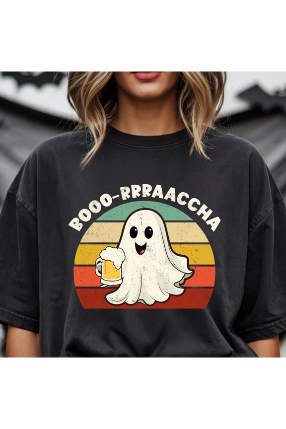 Retro Sunset Boo racha Halloween Ghost tshirt shirt Unisex Adult Tee S3XL 100 US cotton