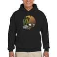 thumbnail image 1 of Retro Sunset Car Hoodie Men -GoatDeals Designs, Male Small, 1 of 4