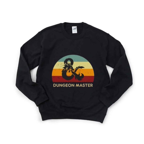 Retro Sunset Dragon T-Shirt with Dungeons and Dragons Fantasy Vibe, for men & women, up to size 5XL