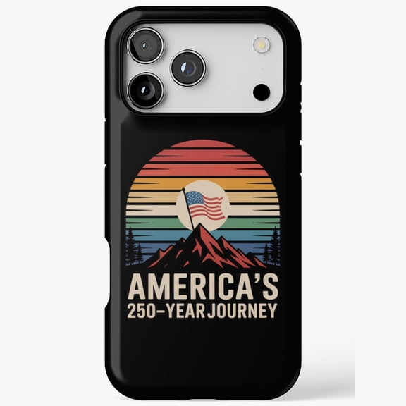 Retro Sunset Flag Patriotic USA Freedom Shield Phone Case for iPhone 11 through 17 Pro Max
