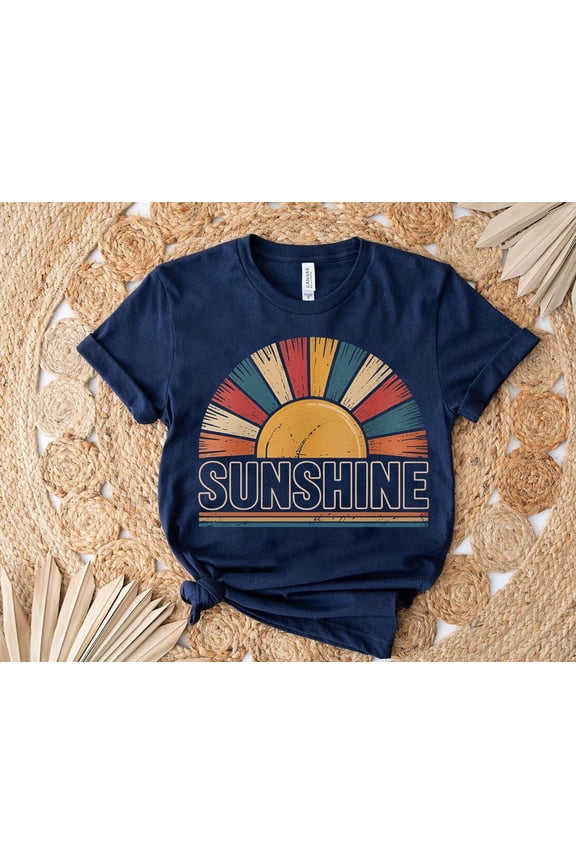 Retro Sunset Graphic Tee: 70s Inspired Sunshine Shirt All Size S-5Xl