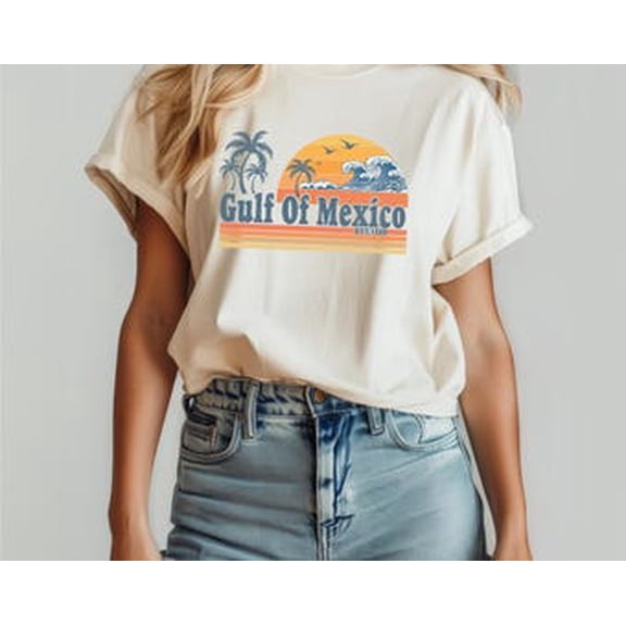 Retro Sunset Gulf Of Mexico Since 1550 Shirt, Mexico Beach Shirt, Anti Maga Shirt, Anti Gulf Of America Shirt, Protest, Political Shirt, Black Tshirt