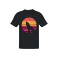 thumbnail image 1 of Retro Sunset Howling Wolf Men's T-shirt, 1 of 3