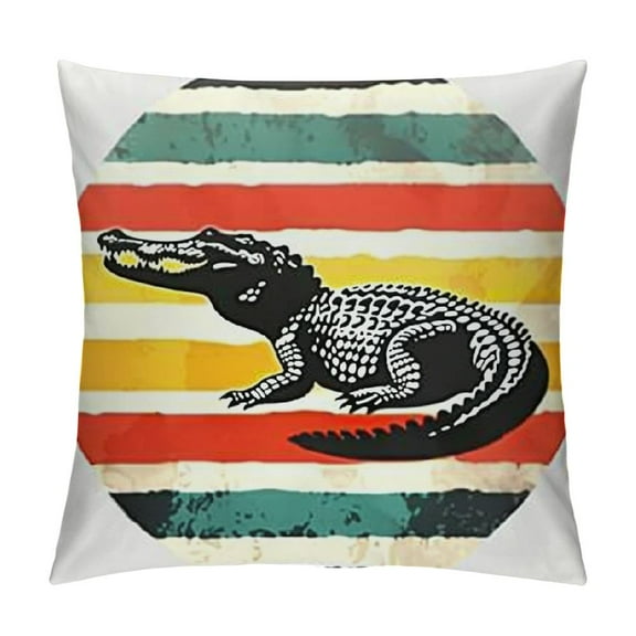 Retro Sunset Lover Cute Reptile Mom Dad Throw Pillow, Multicolor