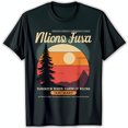 Retro Sunset Mountains TShirt Millions Fusa Design with Pine Tree