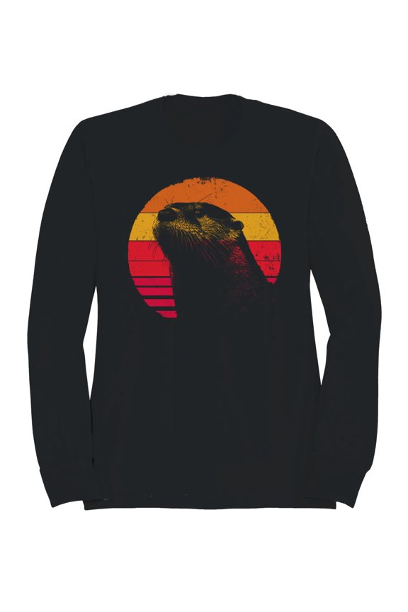 Retro Sunset Otter Art Men's Sweatshirt