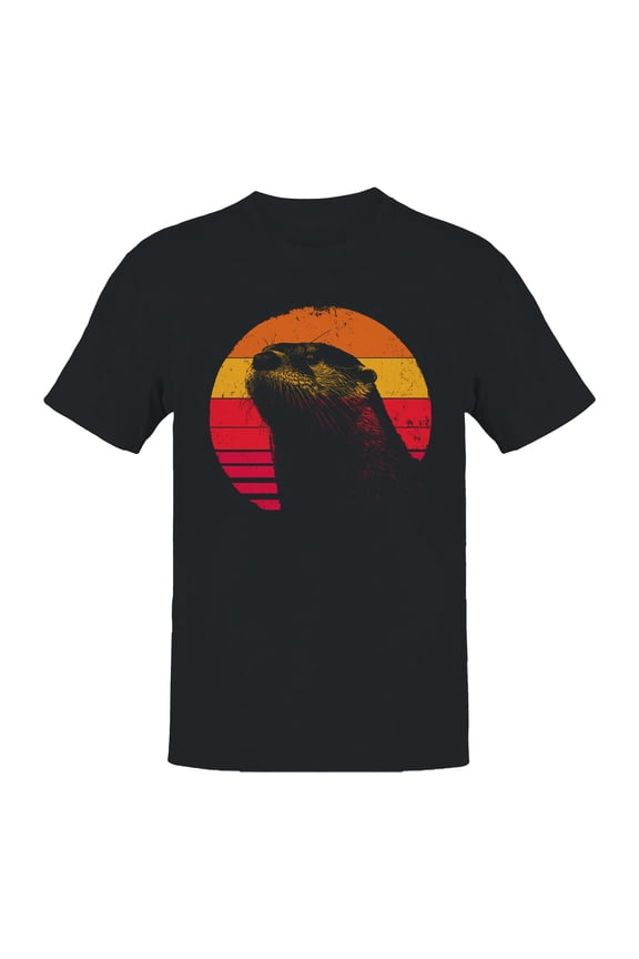 Retro Sunset Otter Art Men's T-shirt