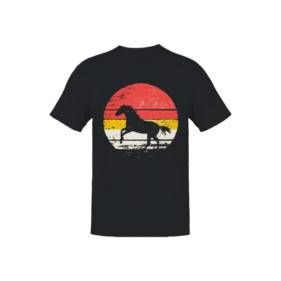 Retro Sunset Running Horse Men's T-shirt