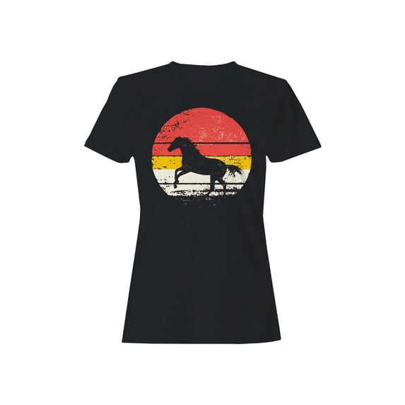 Retro Sunset Running Horse Women's T-shirt