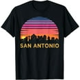 thumbnail image 1 of Retro Sunset San Antonio Texas Vintage Skyline Souvenir T-Shirt, 1 of 3