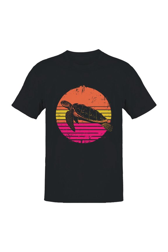 Retro Sunset Sea Turtle Men's T-shirt