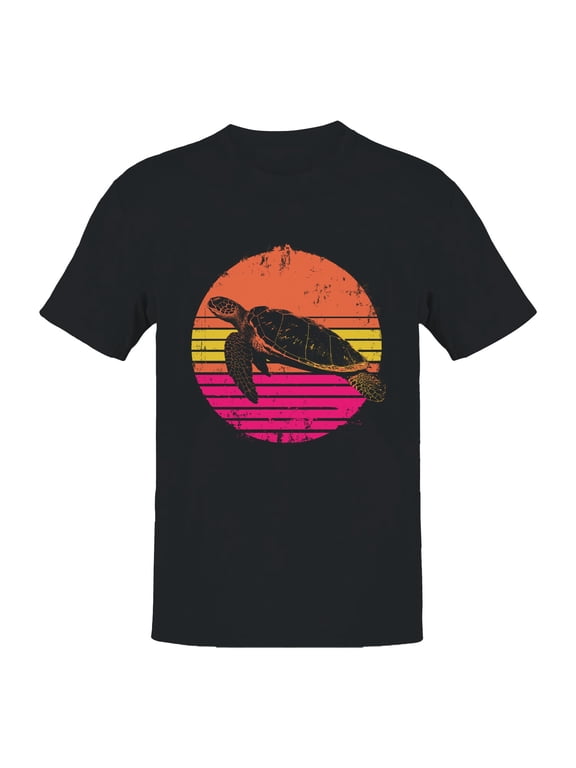 Retro Sunset Sea Turtle Men's T-shirt